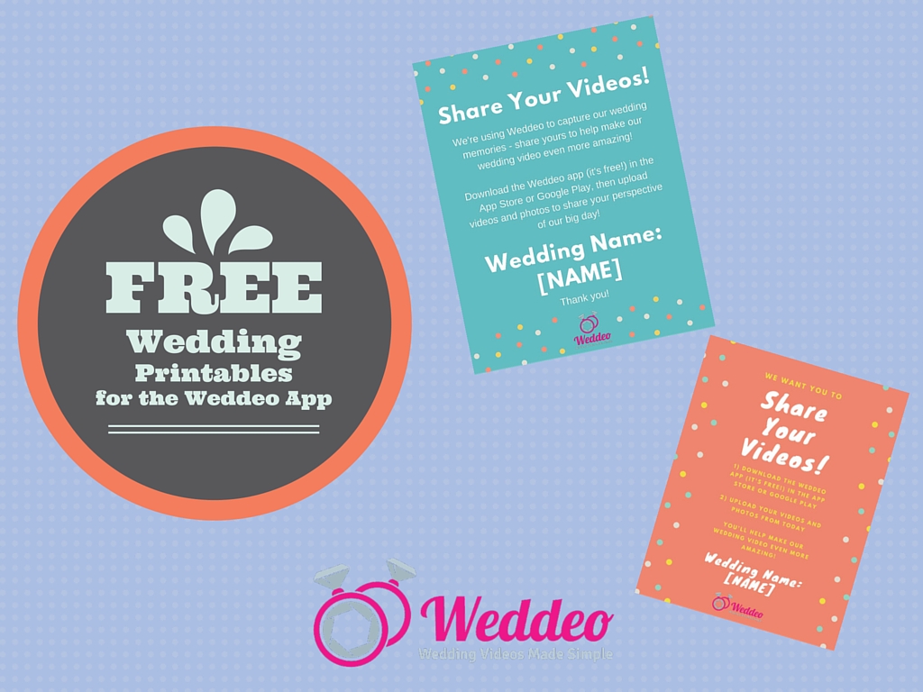 Free wedding printables for the Weddeo app!